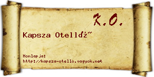 Kapsza Otelló névjegykártya